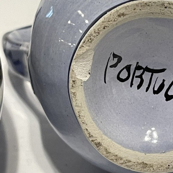 Pitcher Portugal Mini Ceramic Rose Floral Water Pitcher Blue Ceramic Miniature - Picture 10 of 10